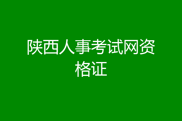 陕西人事考试网资格证