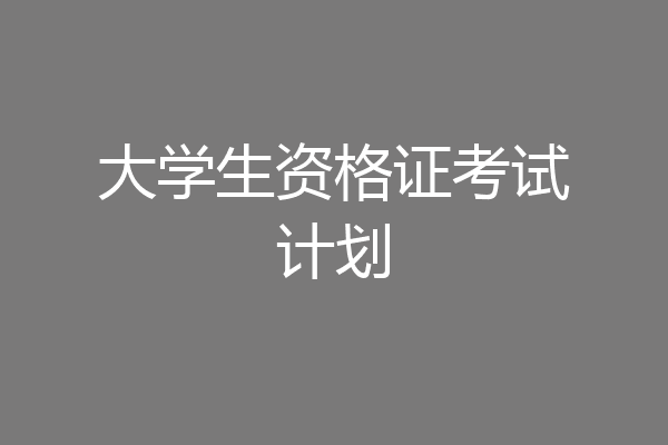 大学生资格证考试计划