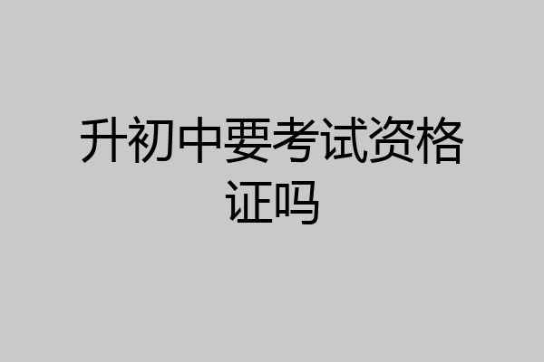 升初中要考试资格证吗