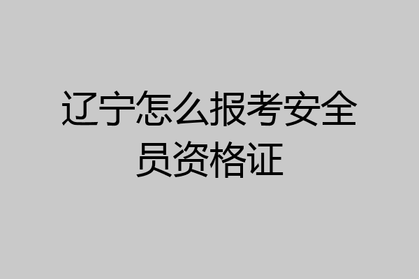 辽宁怎么报考安全员资格证