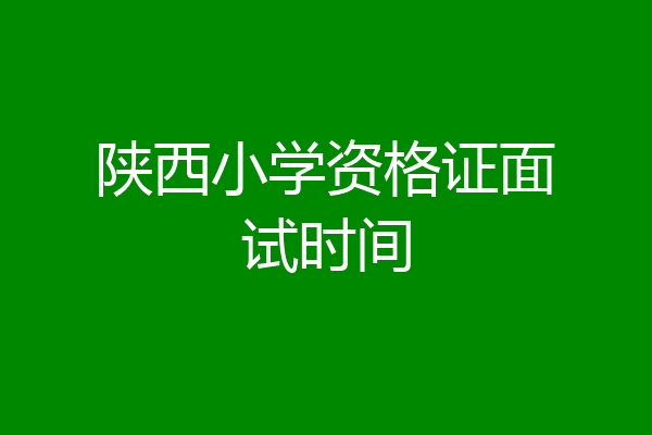 陕西小学资格证面试时间