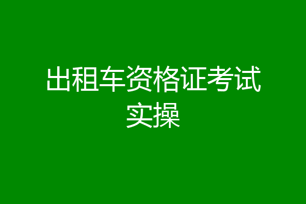 出租车资格证考试实操