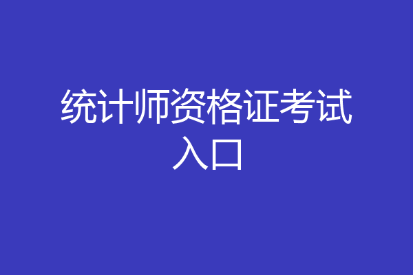 统计师资格证考试入口