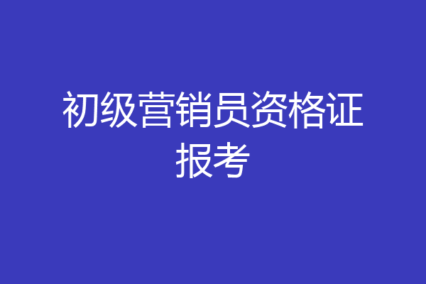 初级营销员资格证报考