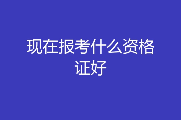 现在报考什么资格证好