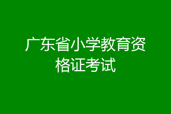 广东省小学教育资格证考试