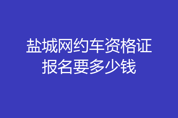 盐城网约车资格证报名要多少钱