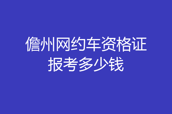 儋州网约车资格证报考多少钱