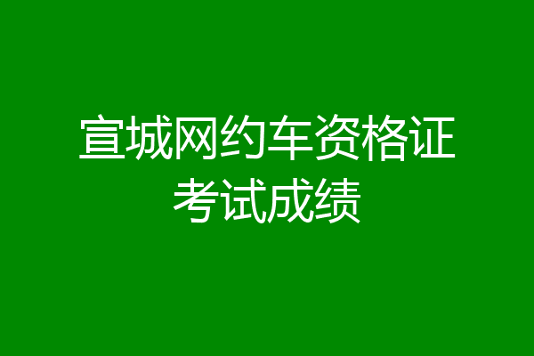 宣城网约车资格证考试成绩
