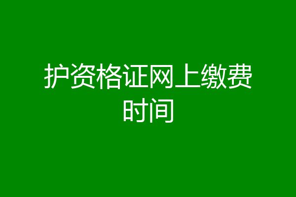护资格证网上缴费时间