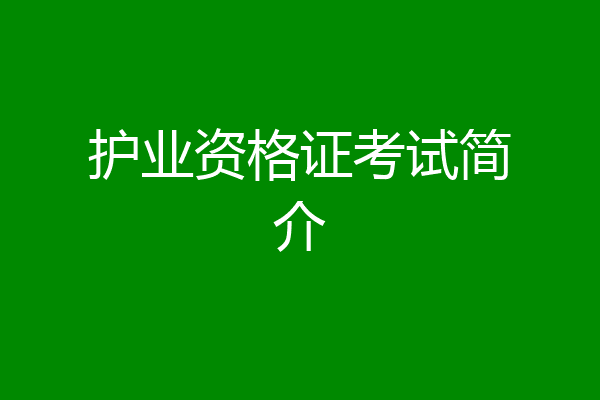 护业资格证考试简介