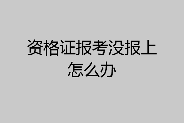 资格证报考没报上怎么办
