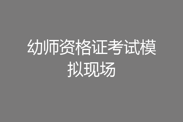 幼师资格证考试模拟现场