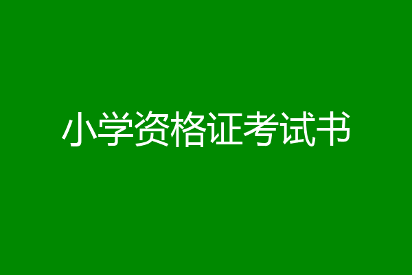 小学资格证考试书