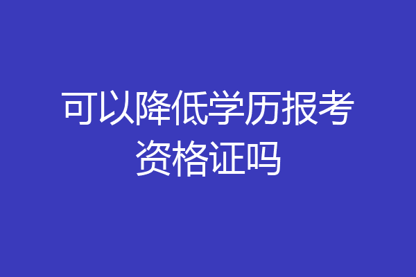 可以降低学历报考资格证吗