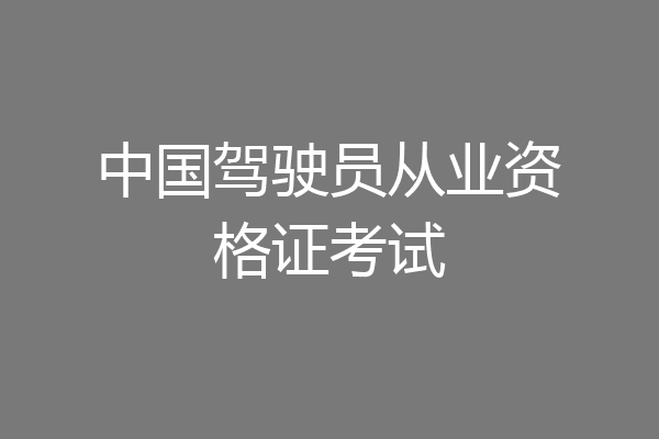 中国驾驶员从业资格证考试