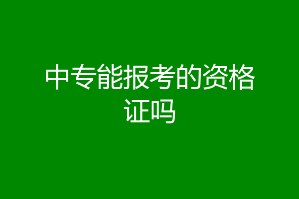 中专能报考的资格证吗