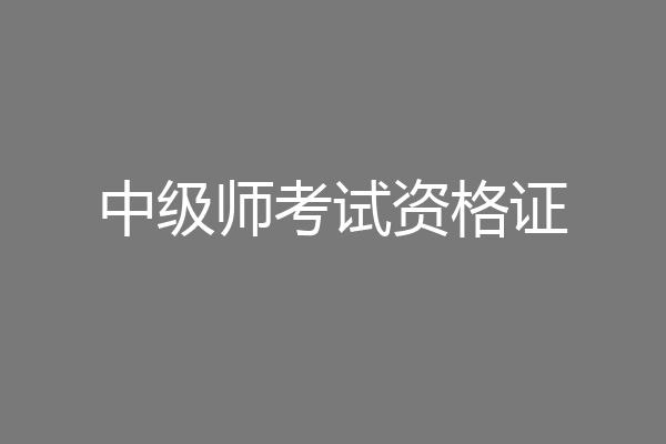 中级师考试资格证
