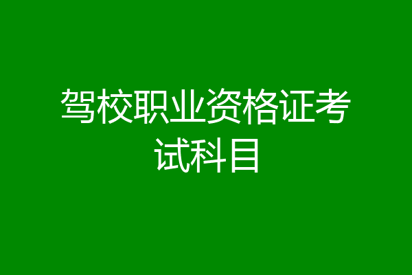 驾校职业资格证考试科目