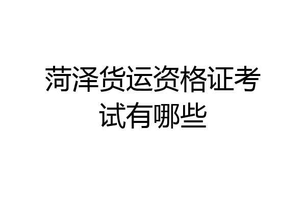 菏泽货运资格证考试有哪些