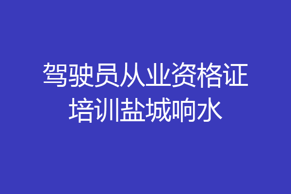 驾驶员从业资格证培训盐城响水