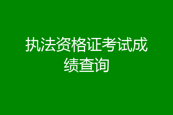 执法资格证考试成绩查询