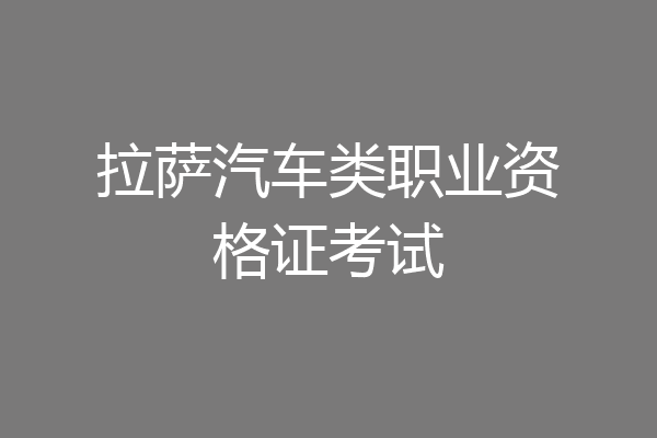 拉萨汽车类职业资格证考试