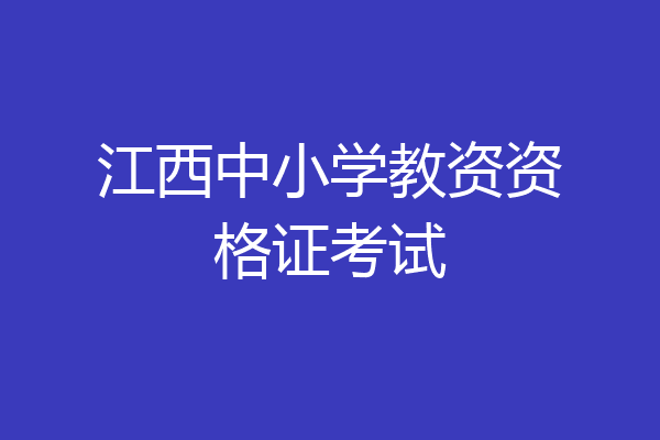 江西中小学教资资格证考试