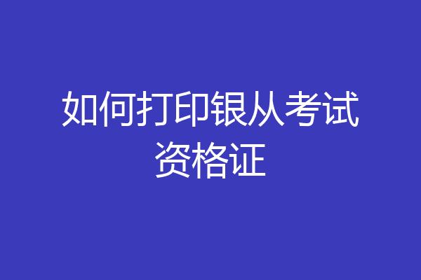 如何打印银从考试资格证