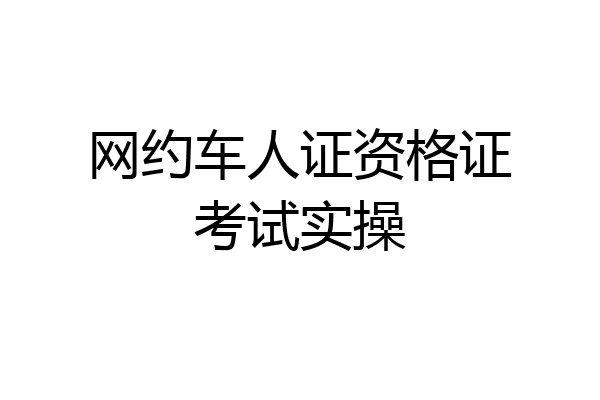 网约车人证资格证考试实操