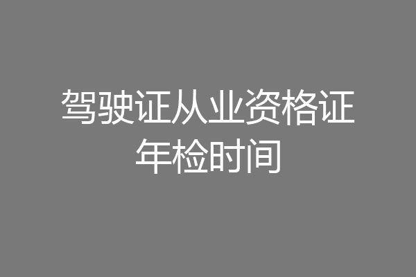 驾驶证从业资格证年检时间