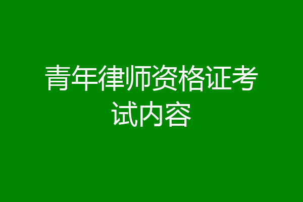 青年律师资格证考试内容
