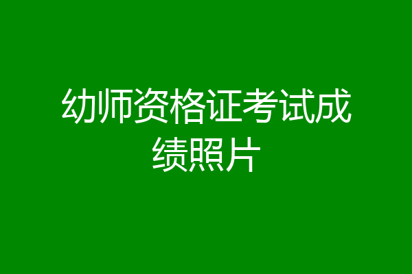 幼师资格证考试成绩照片