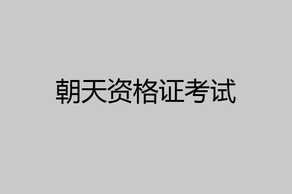 朝天资格证考试