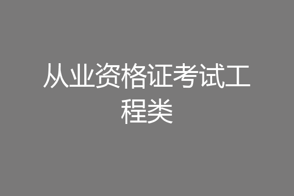 从业资格证考试工程类