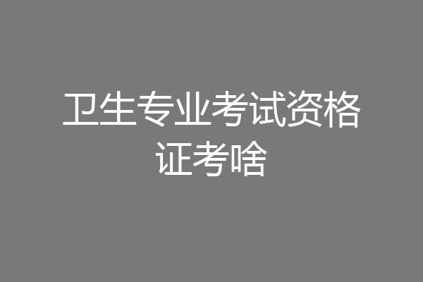 卫生专业考试资格证考啥