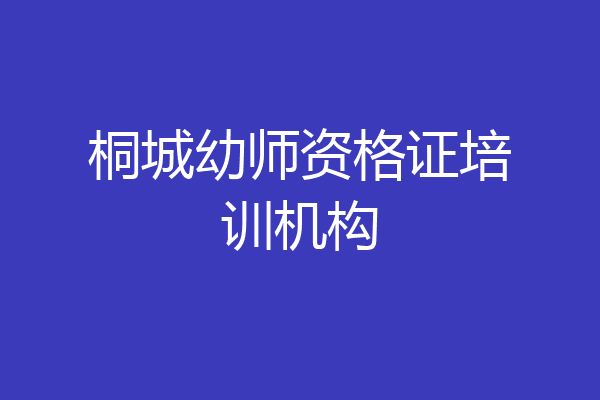 桐城幼师资格证培训机构