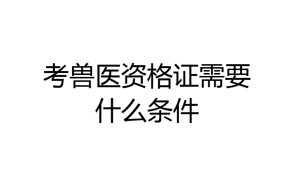 考兽医资格证需要什么条件