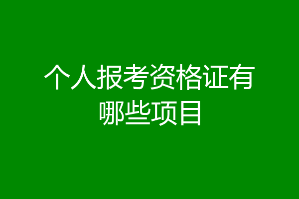 个人报考资格证有哪些项目