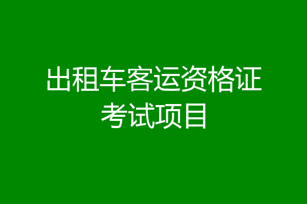 出租车客运资格证考试项目