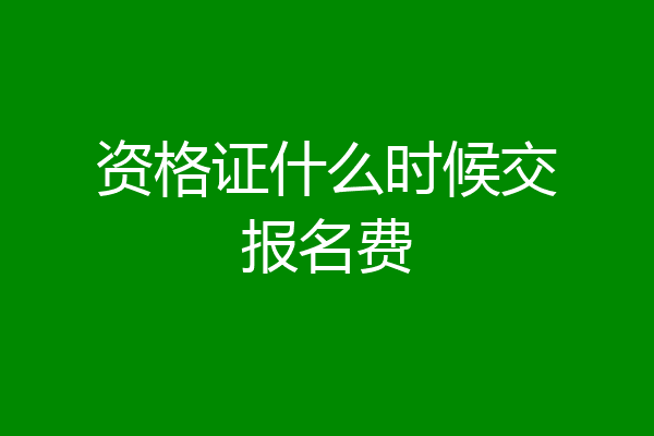 资格证什么时候交报名费
