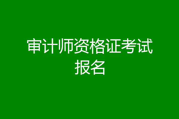 审计师资格证考试报名