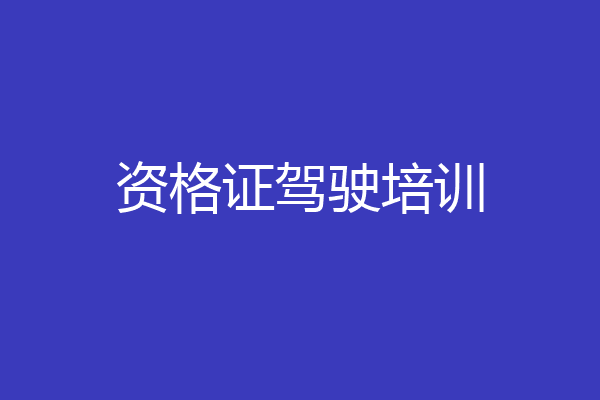 资格证驾驶培训