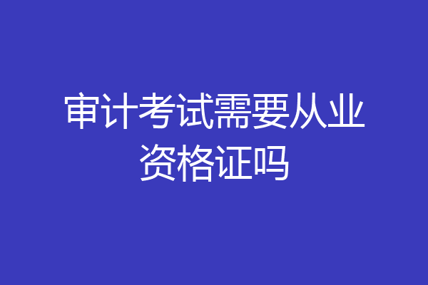 审计考试需要从业资格证吗