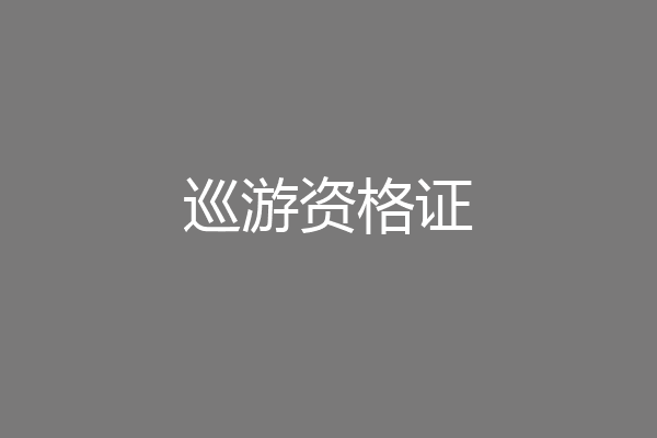 巡游资格证