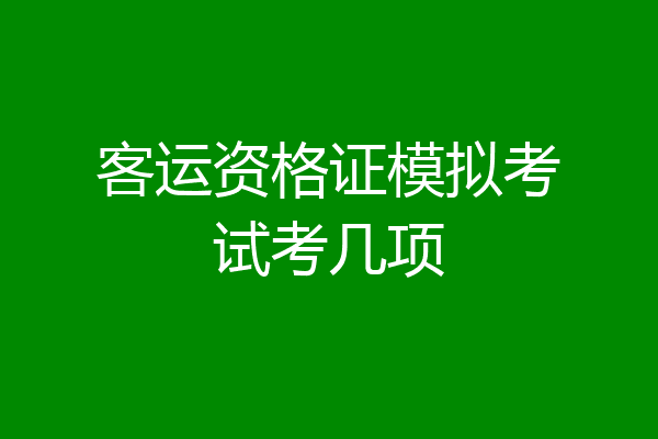 客运资格证模拟考试考几项