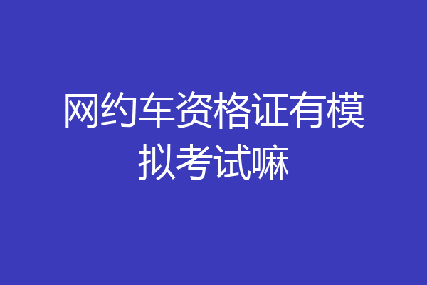 网约车资格证有模拟考试嘛
