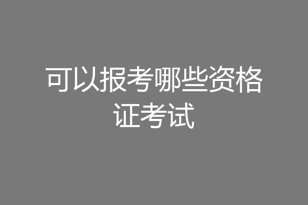 可以报考哪些资格证考试