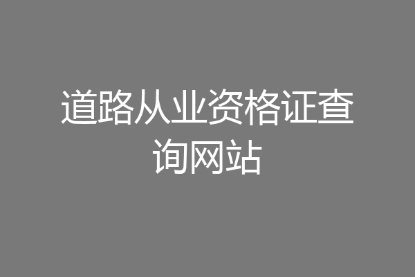 道路从业资格证查询网站