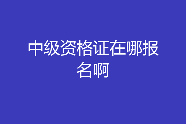 中级资格证在哪报名啊